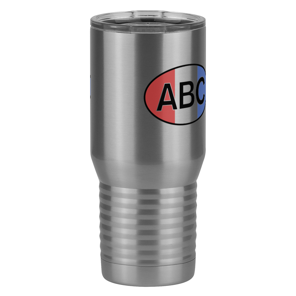 Personalized Euro Oval Tall Travel Tumbler (20 oz) - Vertical Stripes - Front Right View