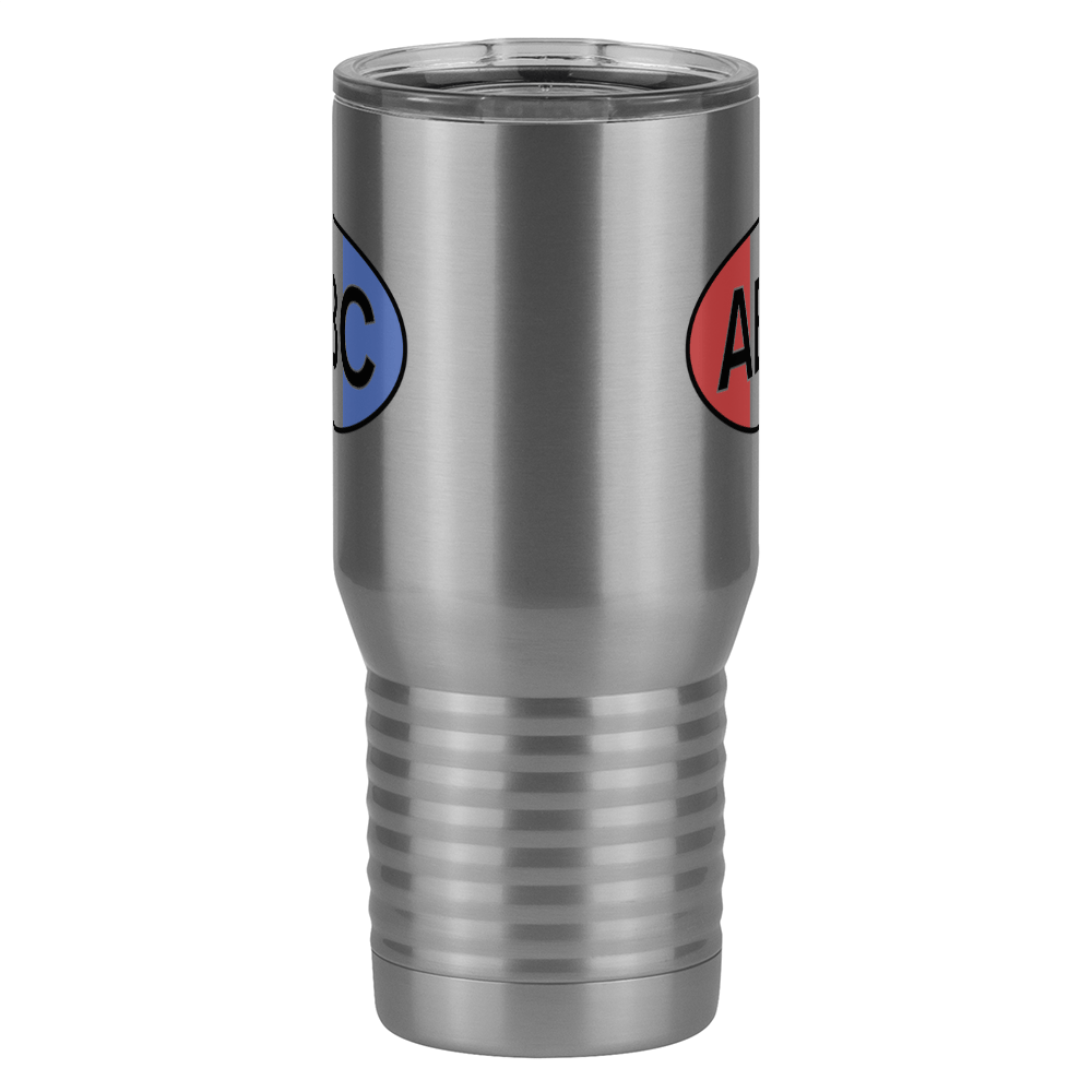 Personalized Euro Oval Tall Travel Tumbler (20 oz) - Vertical Stripes - Front View
