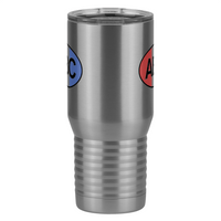 Thumbnail for Personalized Euro Oval Tall Travel Tumbler (20 oz) - Vertical Stripes - Front View