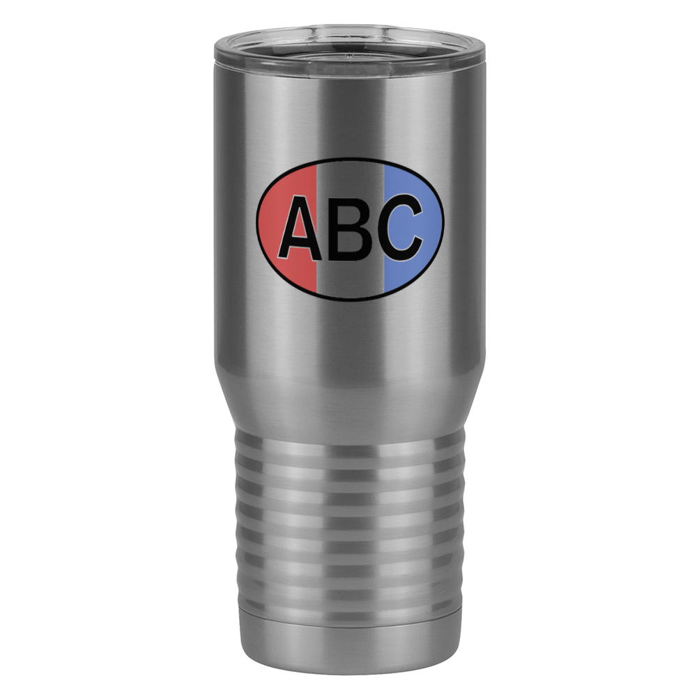 Personalized Euro Oval Tall Travel Tumbler (20 oz) - Vertical Stripes - Right View