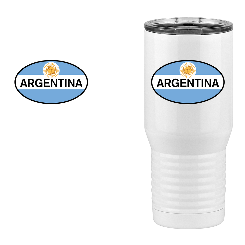 Euro Oval Tall Travel Tumbler (20 oz) - Argentina - Design View