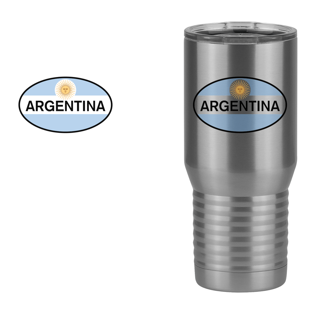 Euro Oval Tall Travel Tumbler (20 oz) - Argentina - Design View