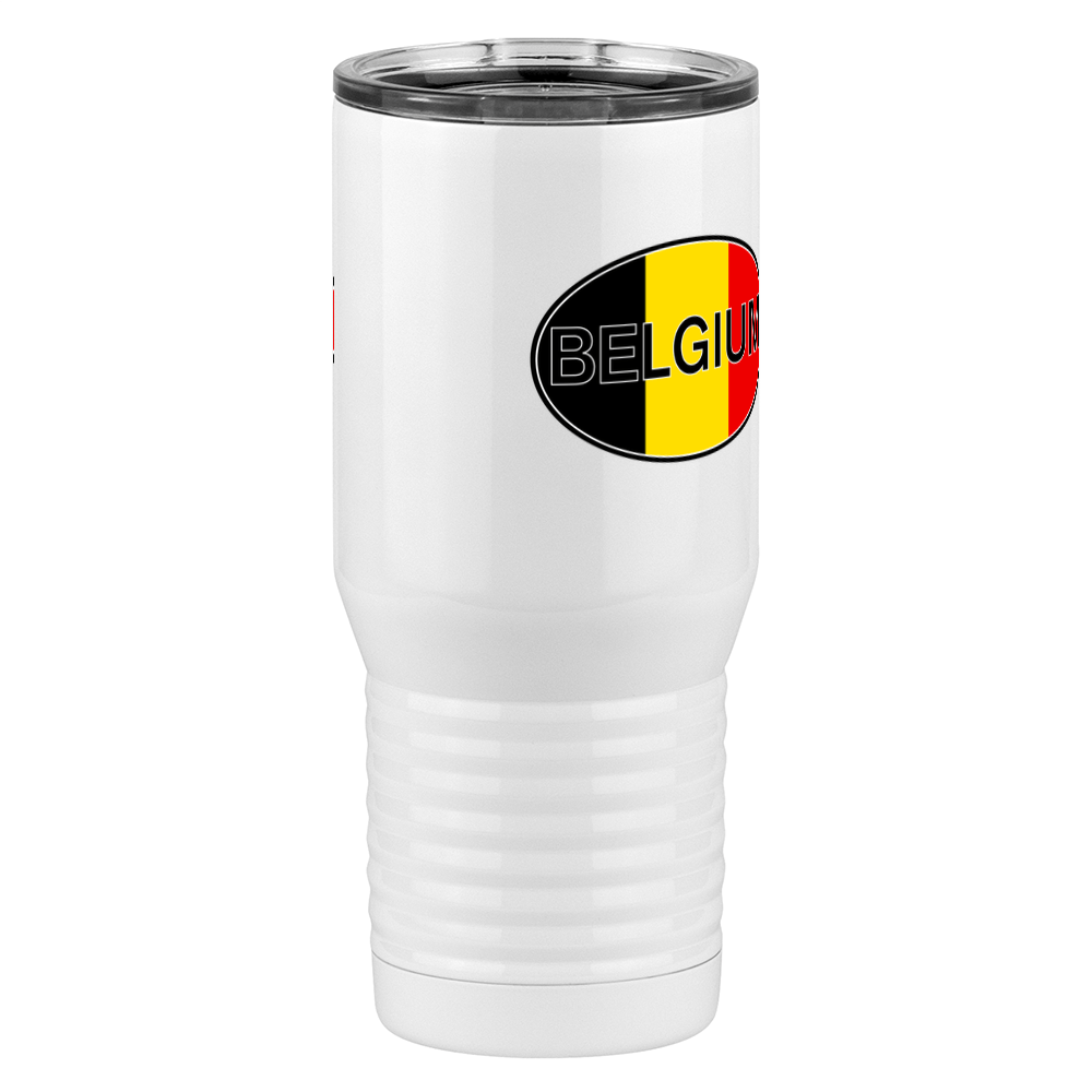Euro Oval Tall Travel Tumbler (20 oz) - Belgium - Front Right View