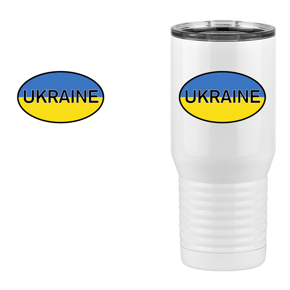Euro Oval Tall Travel Tumbler (20 oz) - Ukraine - Design View