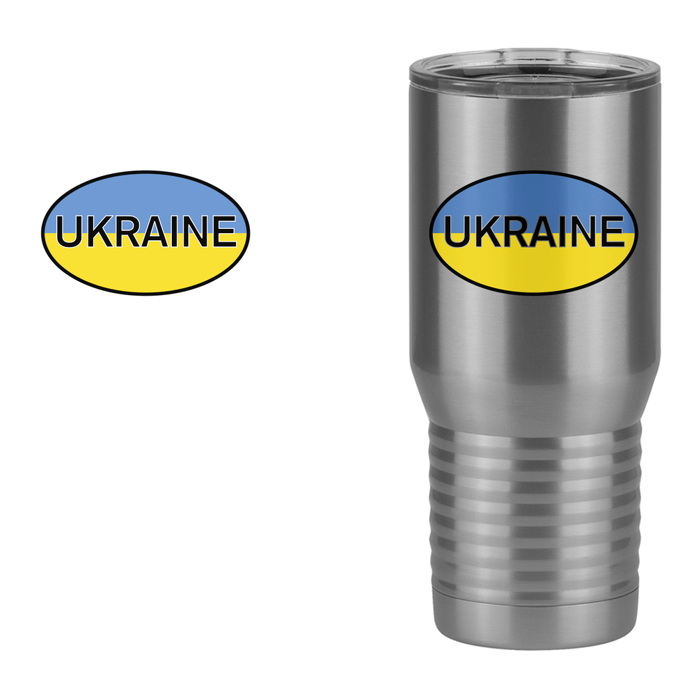 Euro Oval Tall Travel Tumbler (20 oz) - Ukraine - Design View
