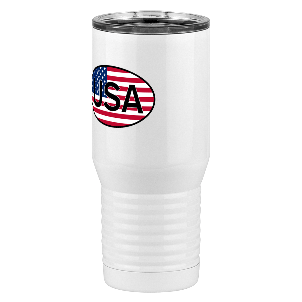 Euro Oval Tall Travel Tumbler (20 oz) - USA - Front Left View