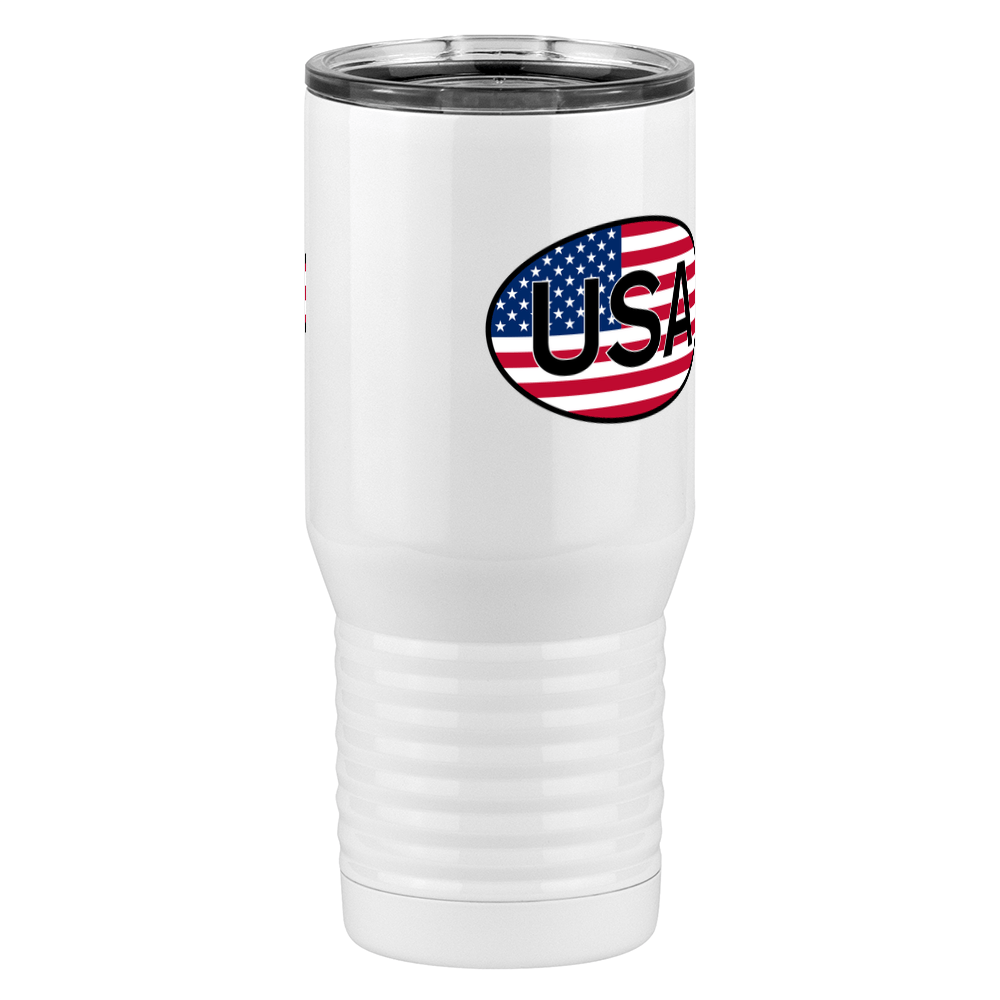 Euro Oval Tall Travel Tumbler (20 oz) - USA - Front Right View