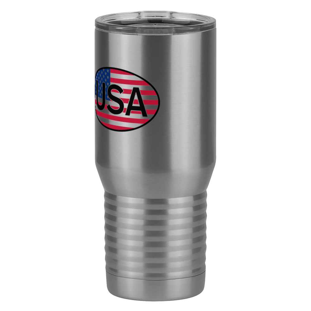 Euro Oval Tall Travel Tumbler (20 oz) - USA - Front Left View