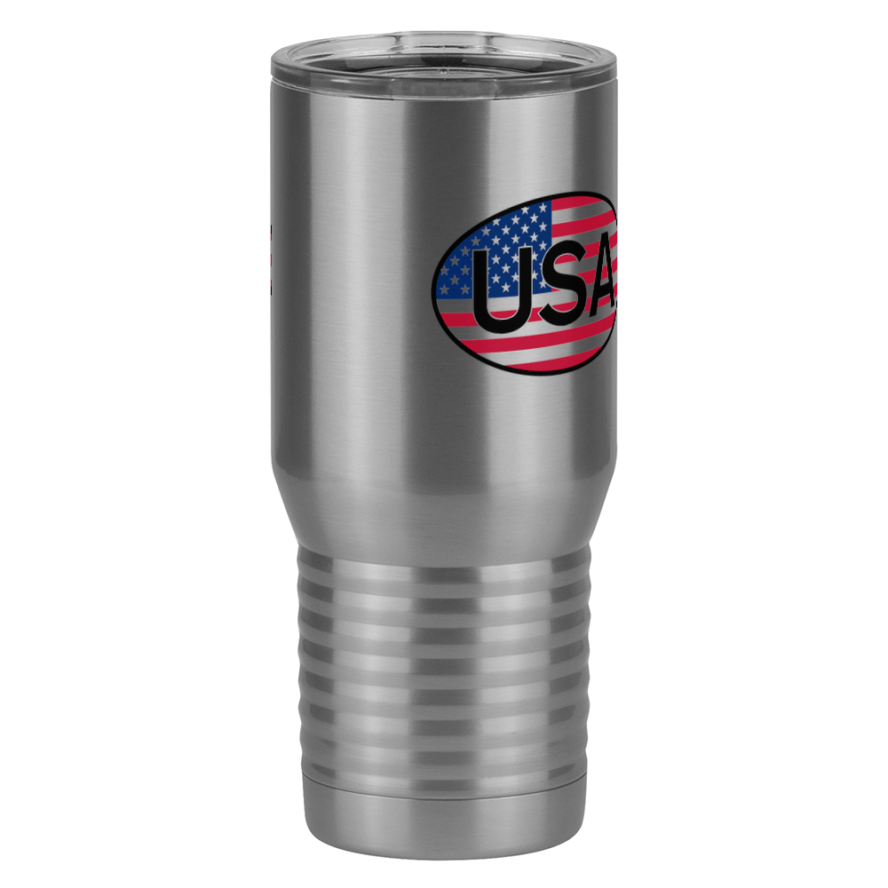 Euro Oval Tall Travel Tumbler (20 oz) - USA - Front Right View
