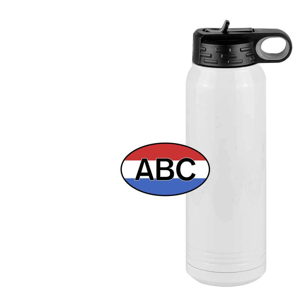 Personalized Euro Oval Water Bottle (30 oz) - Horizontal Stripes - Design View