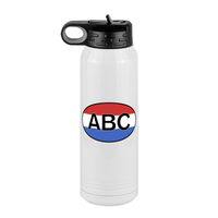 Thumbnail for Personalized Euro Oval Water Bottle (30 oz) - Horizontal Stripes - Front View