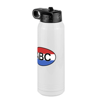 Thumbnail for Personalized Euro Oval Water Bottle (30 oz) - Horizontal Stripes - Front Right View