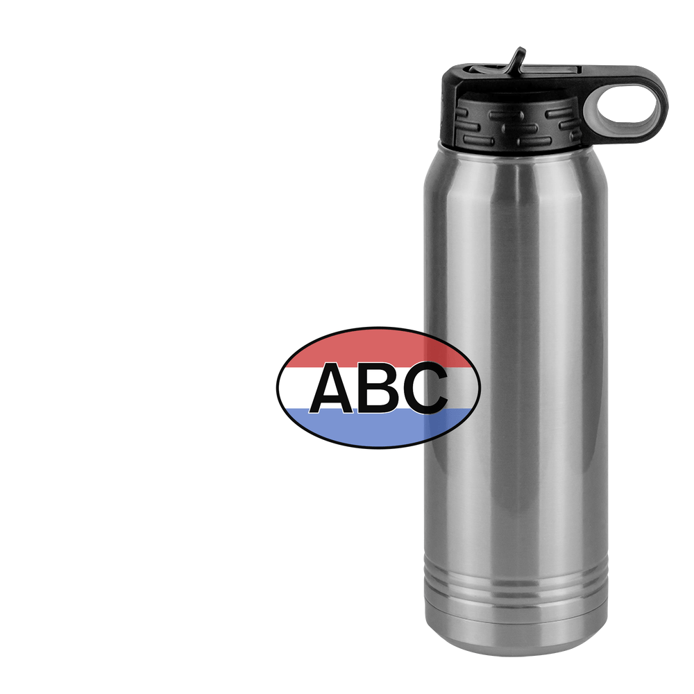 Personalized Euro Oval Water Bottle (30 oz) - Horizontal Stripes - Design View