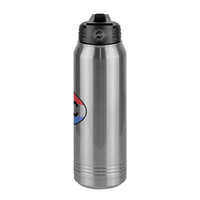 Thumbnail for Personalized Euro Oval Water Bottle (30 oz) - Horizontal Stripes - Right View