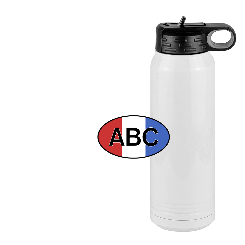 Personalized Euro Oval Water Bottle (30 oz) - Vertical Stripes - Design View