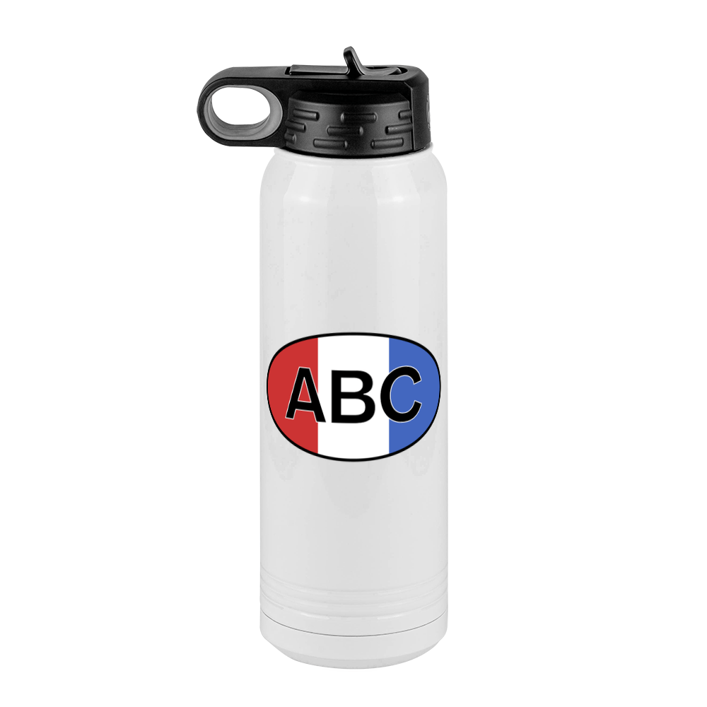 Personalized Euro Oval Water Bottle (30 oz) - Vertical Stripes - Front View