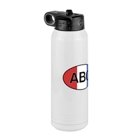 Thumbnail for Personalized Euro Oval Water Bottle (30 oz) - Vertical Stripes - Front Left View