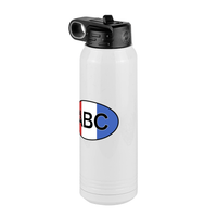 Thumbnail for Personalized Euro Oval Water Bottle (30 oz) - Vertical Stripes - Front Right View