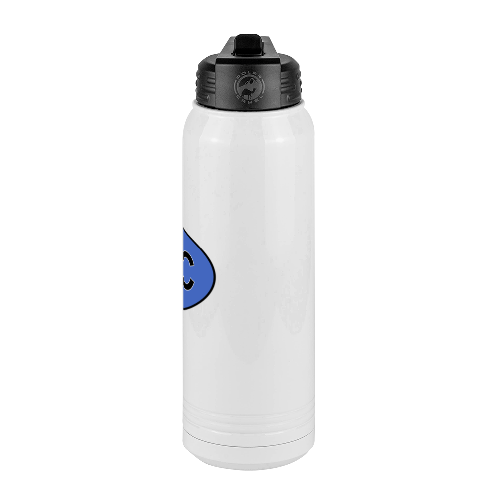 Personalized Euro Oval Water Bottle (30 oz) - Vertical Stripes - Right View