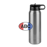 Thumbnail for Personalized Euro Oval Water Bottle (30 oz) - Vertical Stripes - Design View