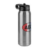 Thumbnail for Personalized Euro Oval Water Bottle (30 oz) - Vertical Stripes - Front Left View