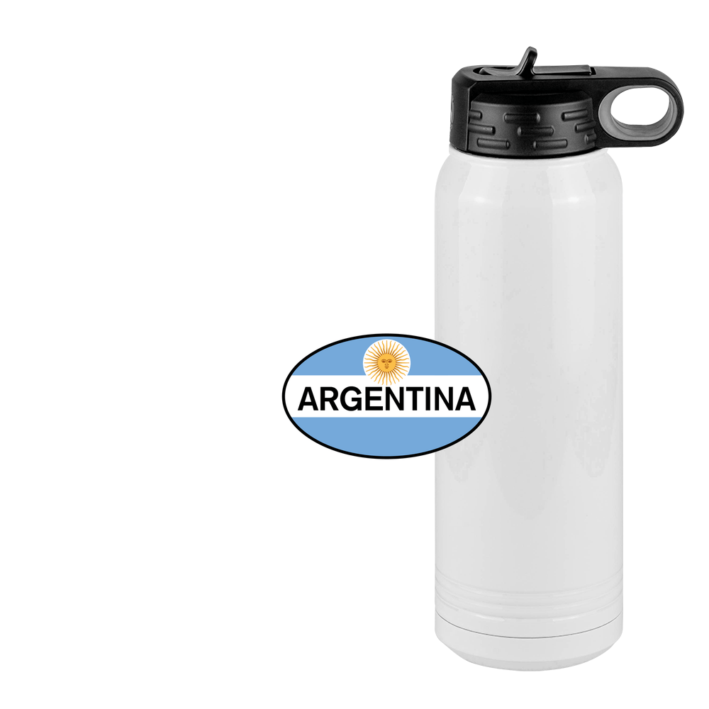 Euro Oval Water Bottle (30 oz) - Argentina - Design View