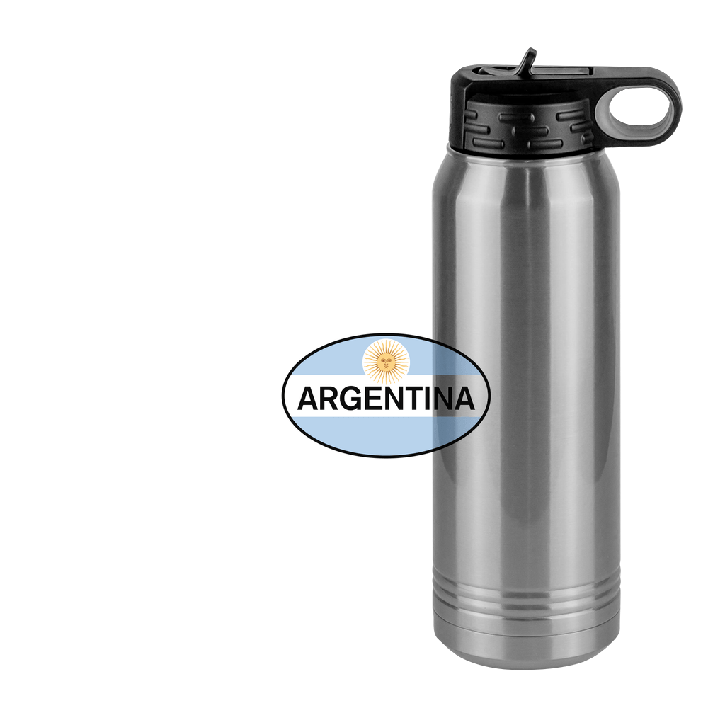 Euro Oval Water Bottle (30 oz) - Argentina - Design View