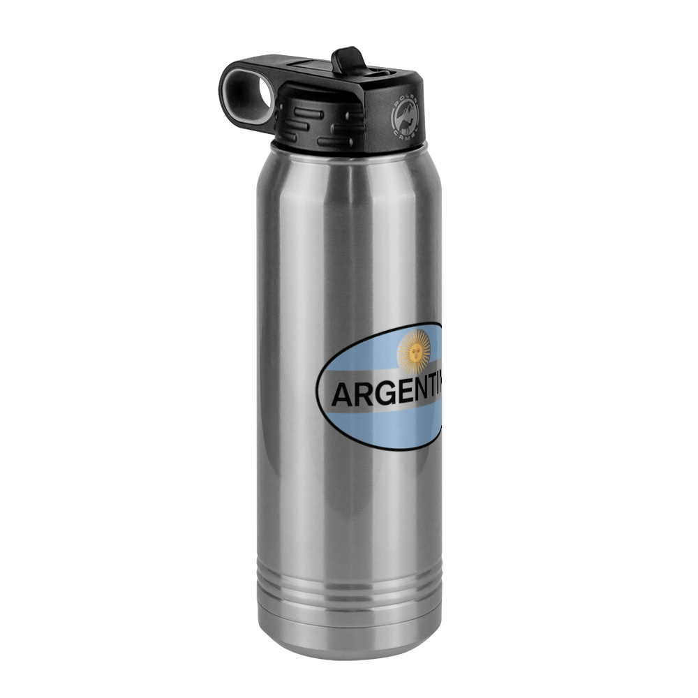 Euro Oval Water Bottle (30 oz) - Argentina - Front Left View