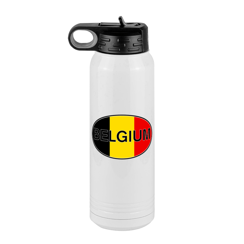 Euro Oval Water Bottle (30 oz) - Belgium - Front View