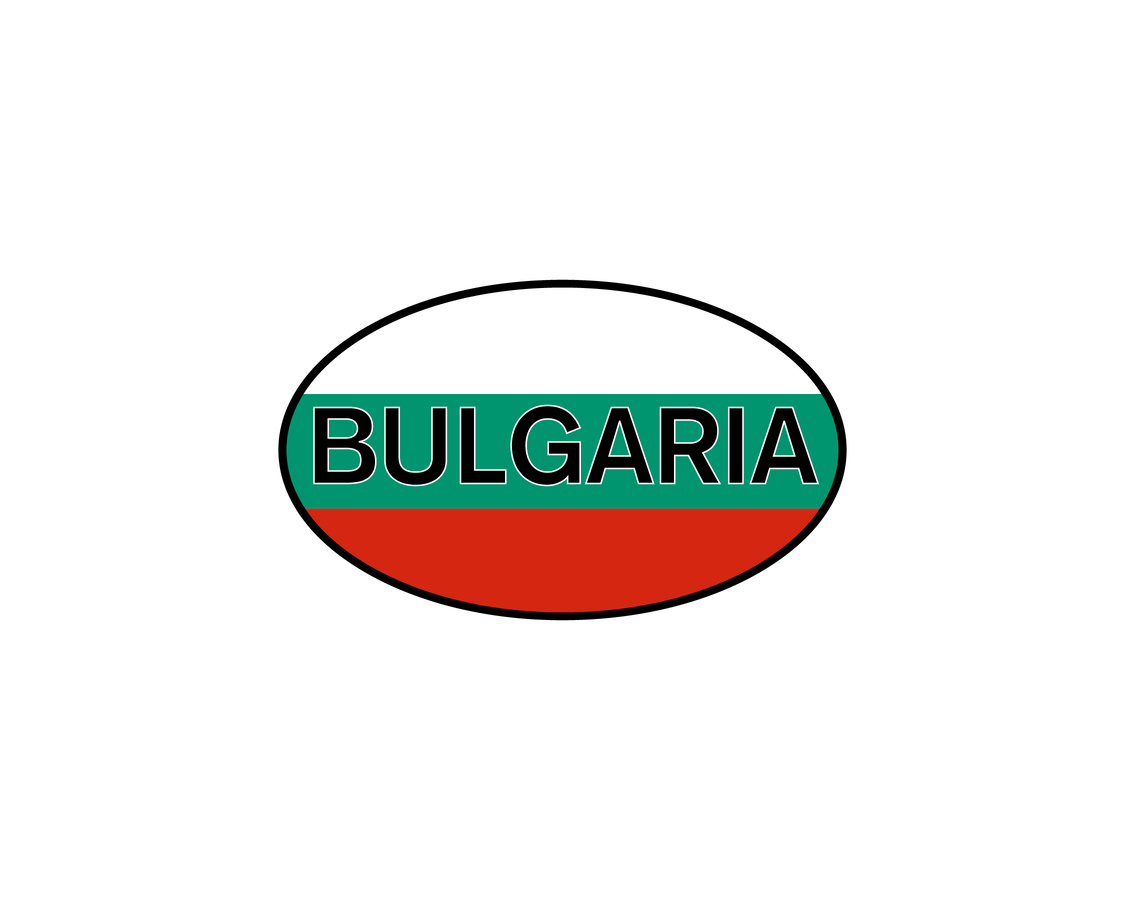 Euro Oval Water Bottle (30 oz) - Bulgaria - Graphic View