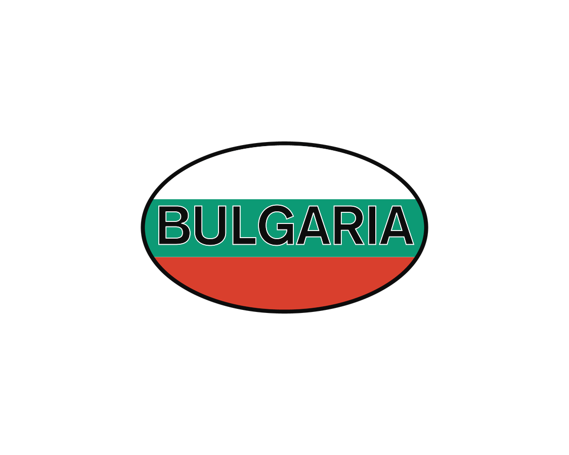 Euro Oval Water Bottle (30 oz) - Bulgaria - Graphic View