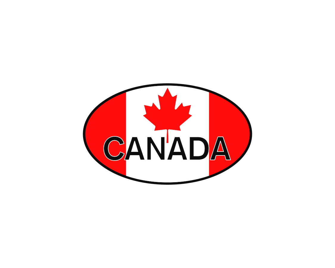 Euro Oval Water Bottle (30 oz) - Canada - Graphic View