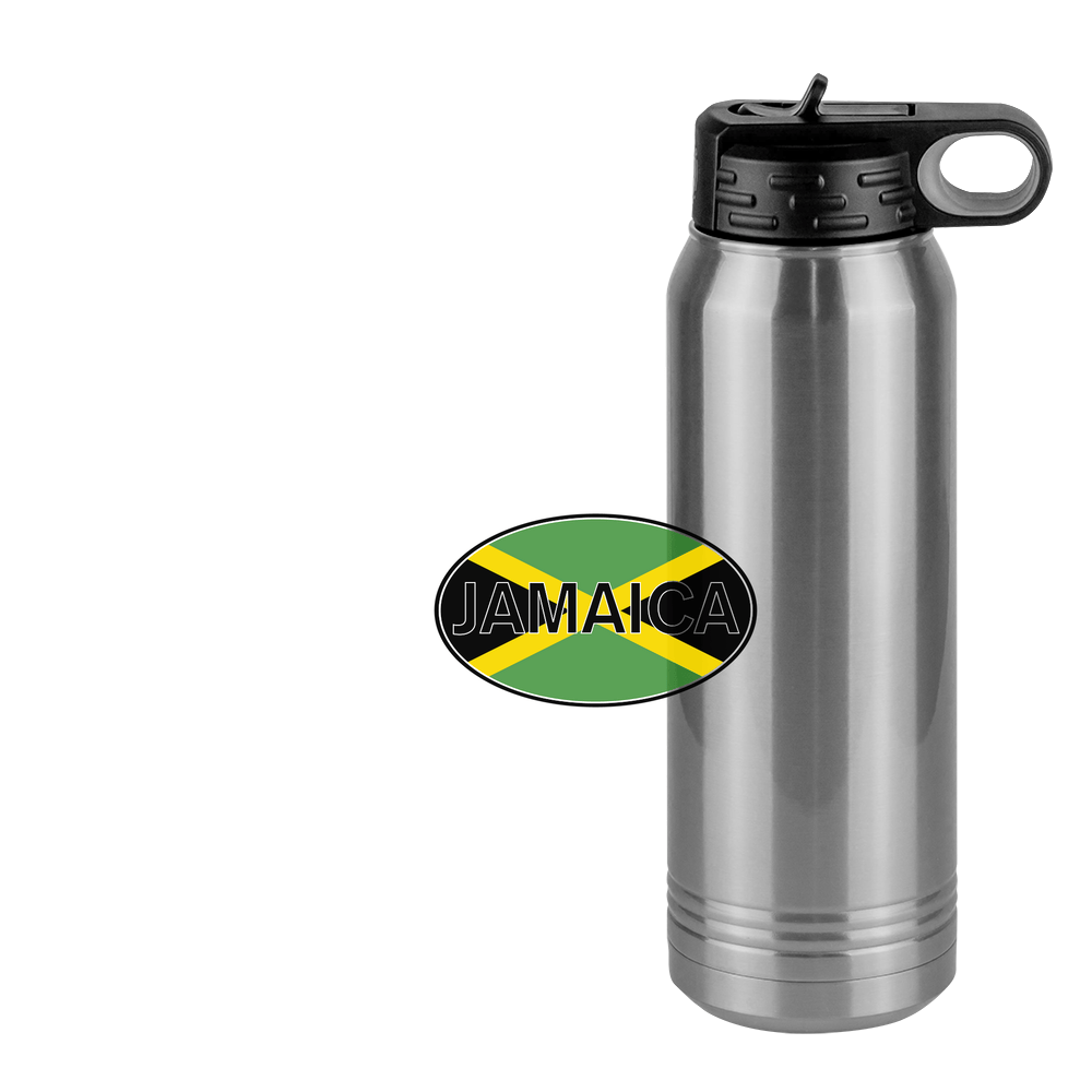 Euro Oval Water Bottle (30 oz) - Jamaica - Design View
