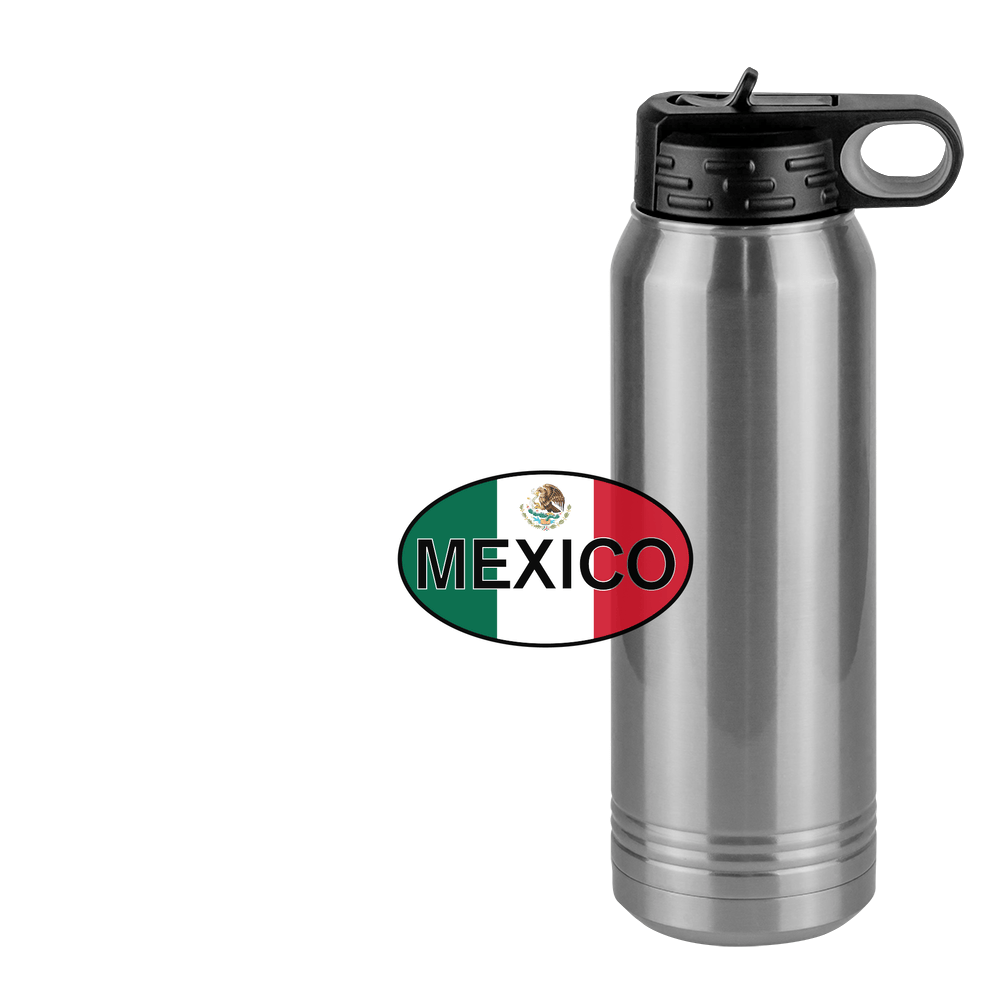Euro Oval Water Bottle (30 oz) - Mexico - Design View