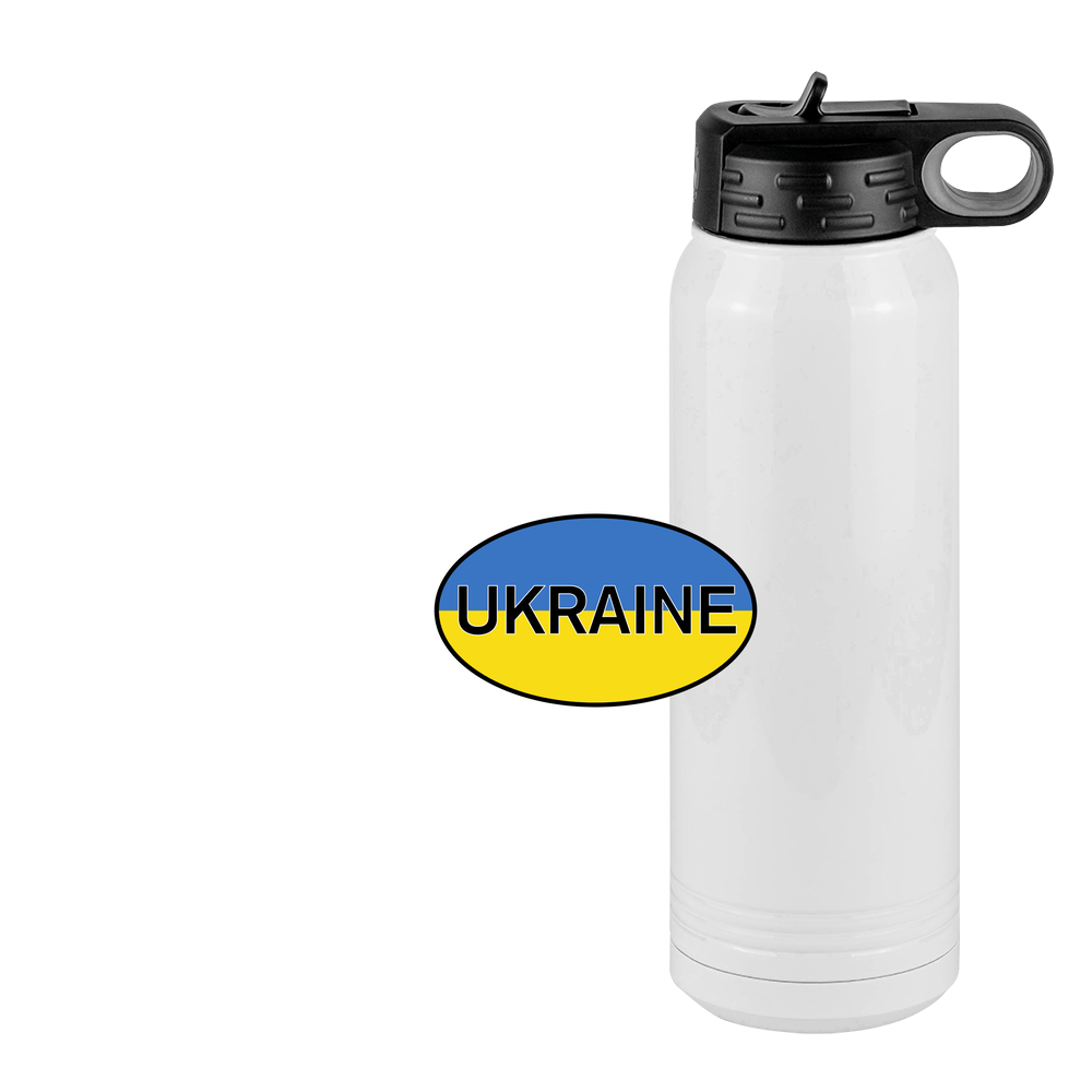 Euro Oval Water Bottle (30 oz) - Ukraine - Design View