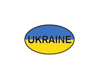 Thumbnail for Euro Oval Water Bottle (30 oz) - Ukraine - Graphic View