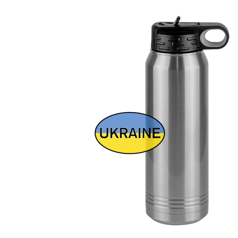 Euro Oval Water Bottle (30 oz) - Ukraine - Design View