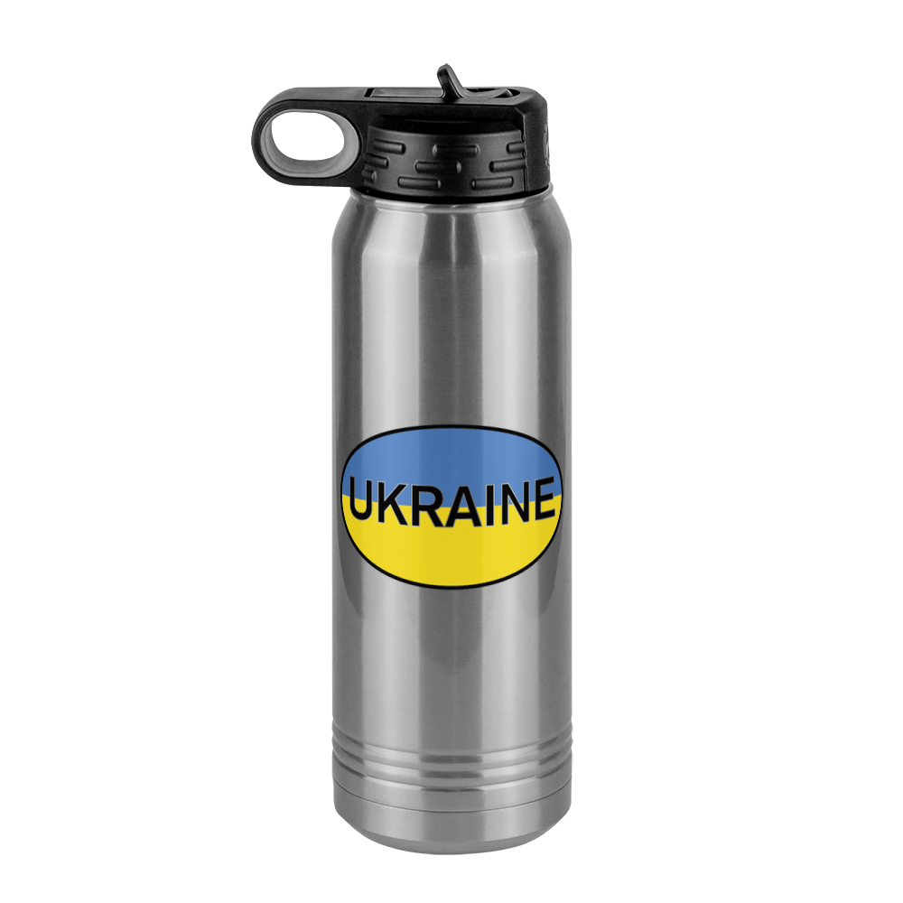 Euro Oval Water Bottle (30 oz) - Ukraine - Front View