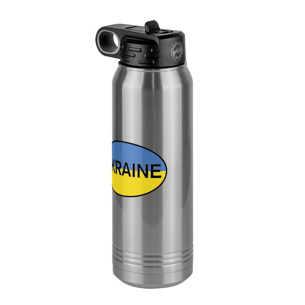 Euro Oval Water Bottle (30 oz) - Ukraine - Front Right View