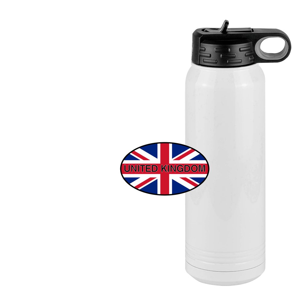Euro Oval Water Bottle (30 oz) - United Kingdom - Design View