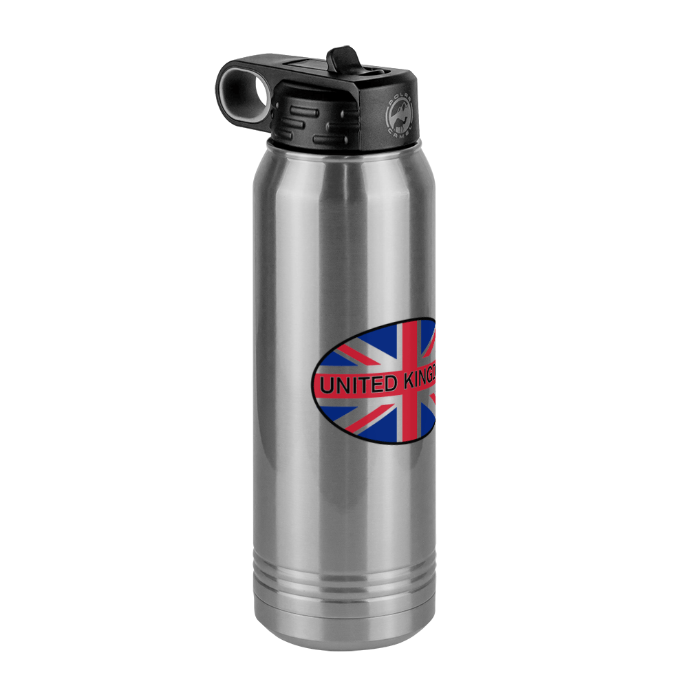 Euro Oval Water Bottle (30 oz) - United Kingdom - Front Left View