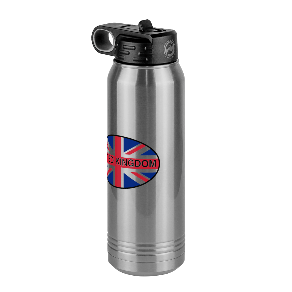 Euro Oval Water Bottle (30 oz) - United Kingdom - Front Right View