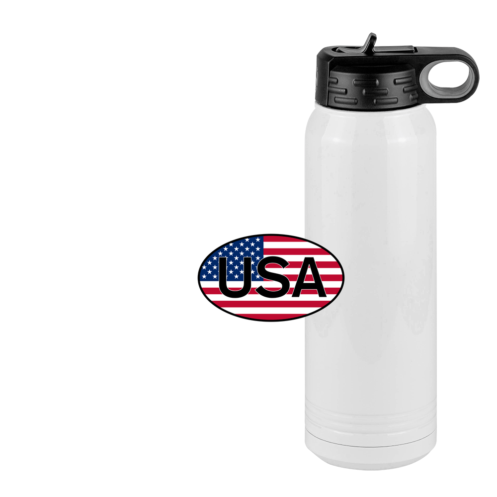 Euro Oval Water Bottle (30 oz) - United States - Design View