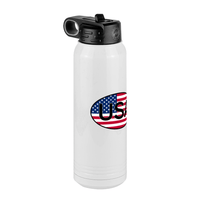 Thumbnail for Euro Oval Water Bottle (30 oz) - United States - Front Left View