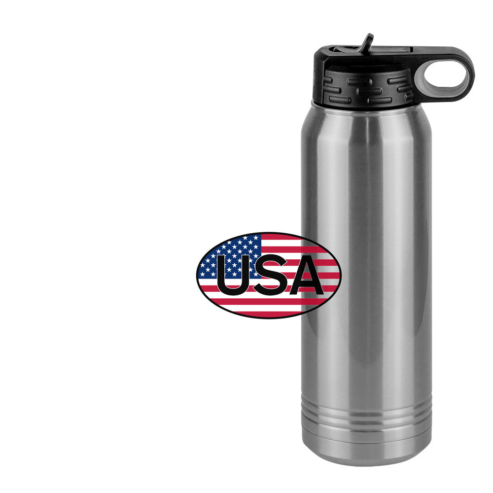 Euro Oval Water Bottle (30 oz) - United States - Design View