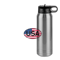 Thumbnail for Euro Oval Water Bottle (30 oz) - United States - Design View
