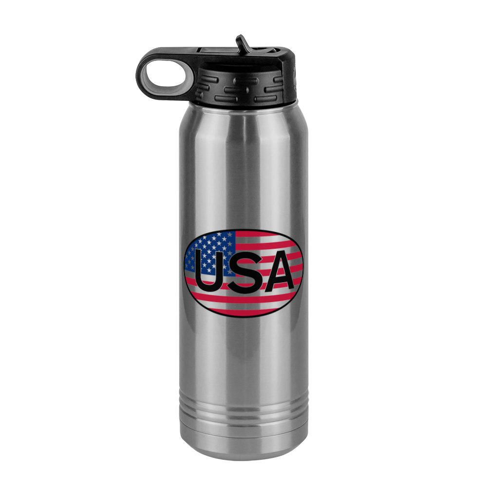 Euro Oval Water Bottle (30 oz) - United States - Front View