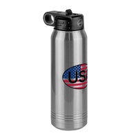 Thumbnail for Euro Oval Water Bottle (30 oz) - United States - Front Left View