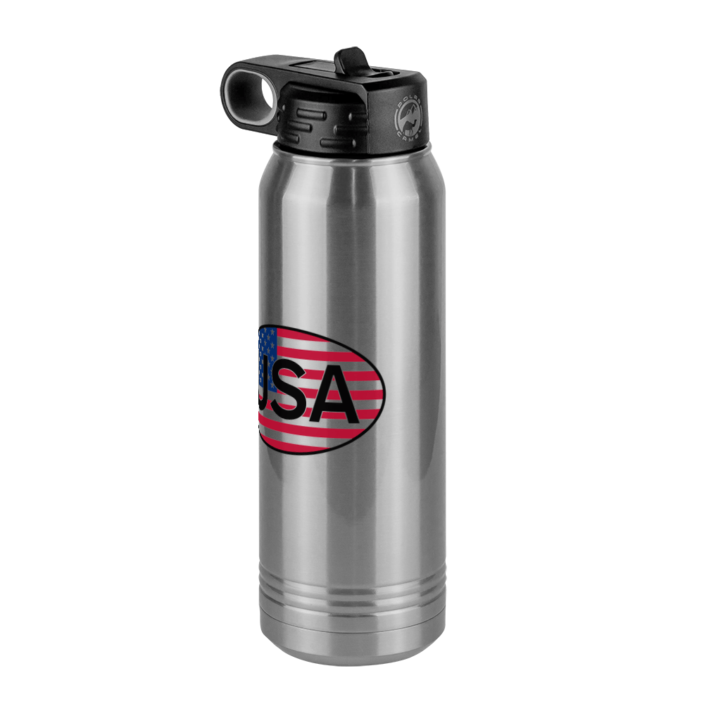 Euro Oval Water Bottle (30 oz) - United States - Front Right View