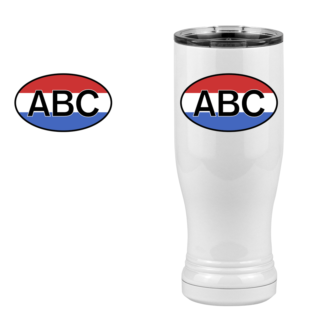 Personalized Euro Oval Pilsner Tumbler (14 oz) - Horizontal Stripes - Design View